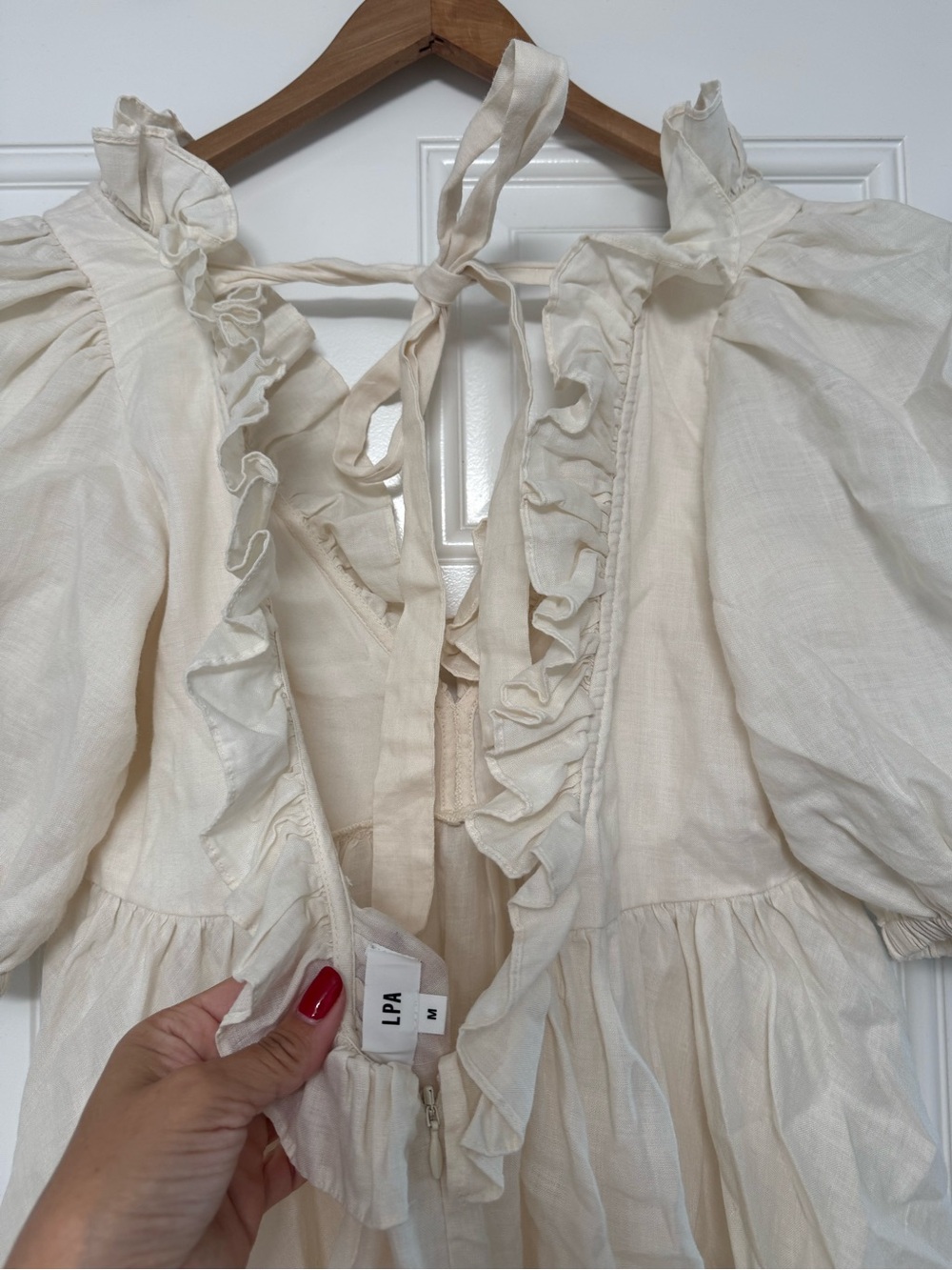 LPA White Open-Back Ruffle Mini Dress - Picture 5 of 6